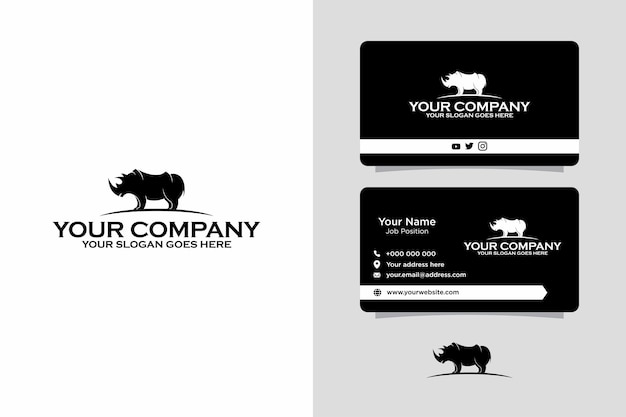 Shilouette Rhino Logo with Business Card