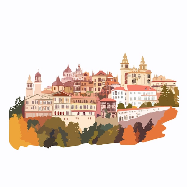 Shimla Skyline Vector Illustration Isolated