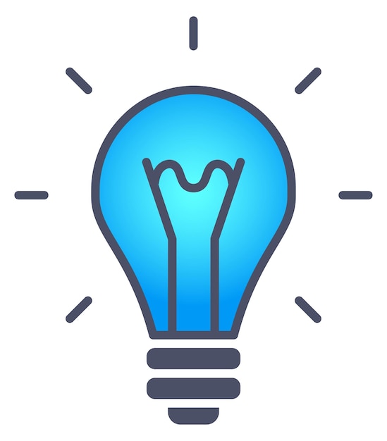 Shining blue light icon Scientific idea logo