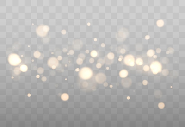 Shining bokeh background Golden bokeh lights with glowing particles Glitter effect