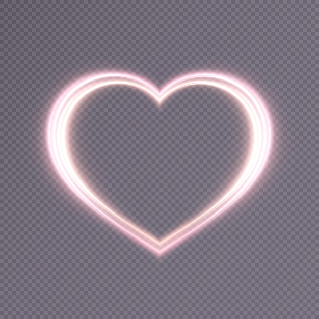 Shining heart for holiday cards, banners, invitations. Bright light wire in the shape of a heart.