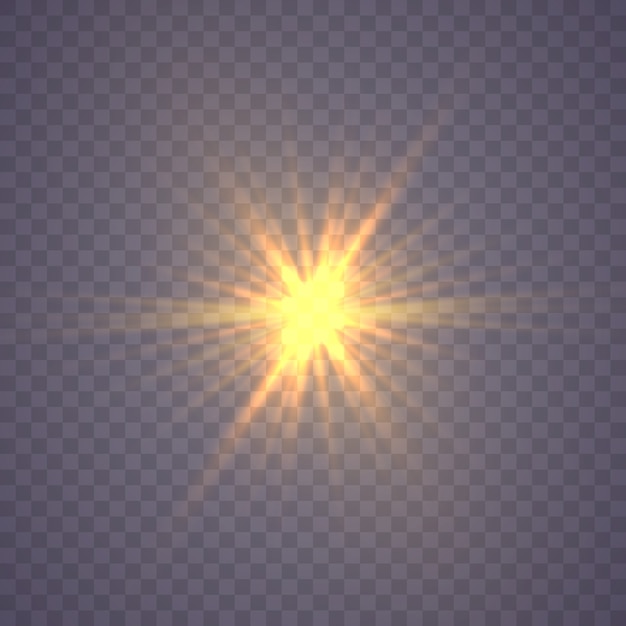 Shining star, sunlight effect