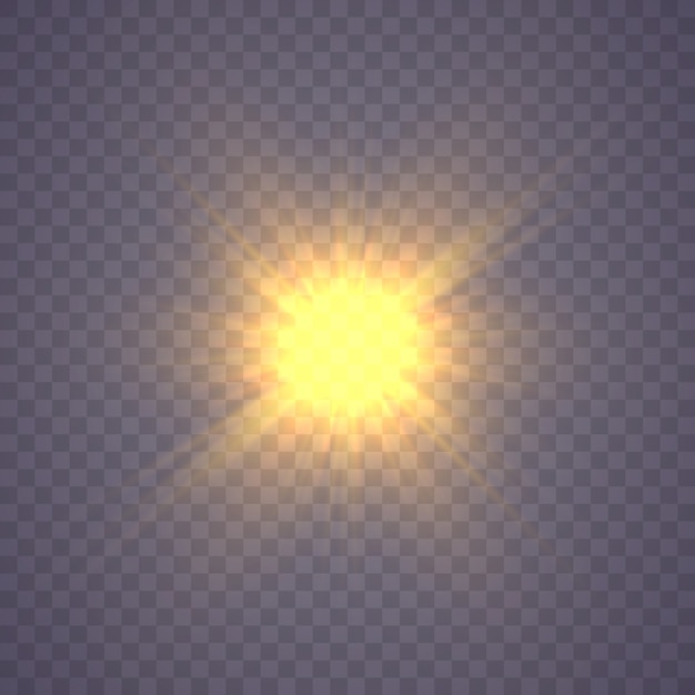 Shining star, sunlight effect