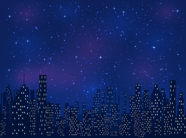 Shining stars on blue sky space background illustration