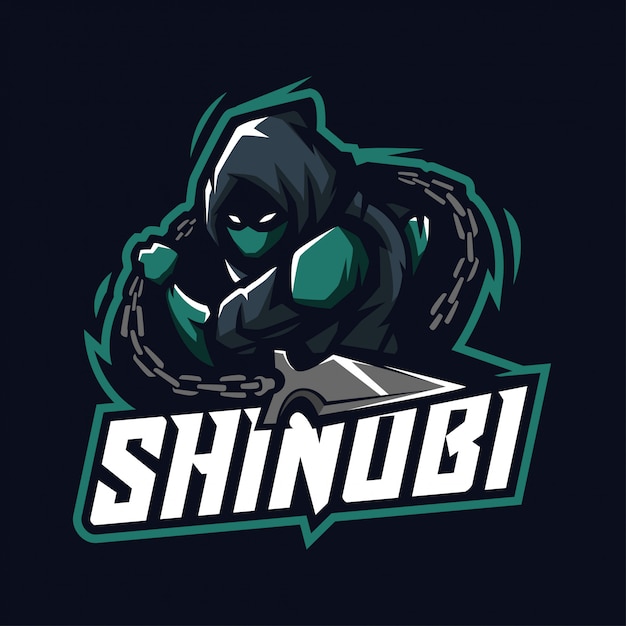 shinobi mascot for sports and esports logo isolated  