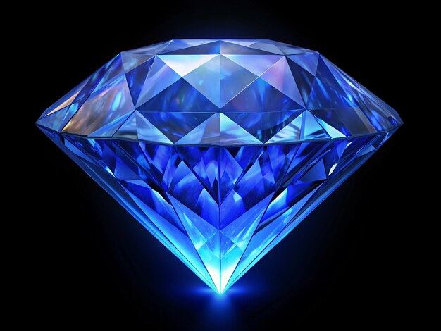 Vector shiny blue diamond on a black background