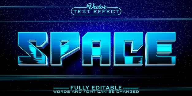 Shiny Blue Space Vector Editable Text Effect Template