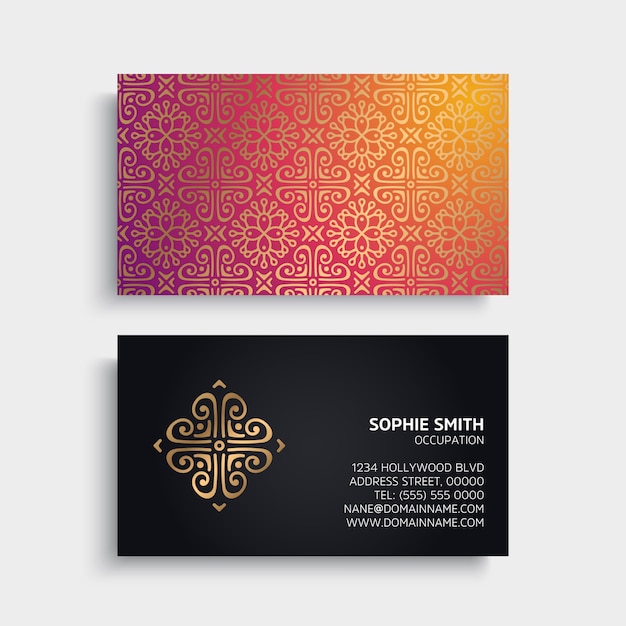 Shiny and colorful mystical business card