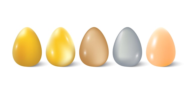 Shiny eggs 3d template. Modern realistic 3d design. Vector illustration.