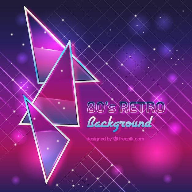 Shiny eighties background with triangles