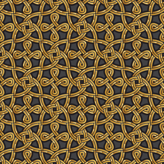 Shiny gold Celtic seamless pattern