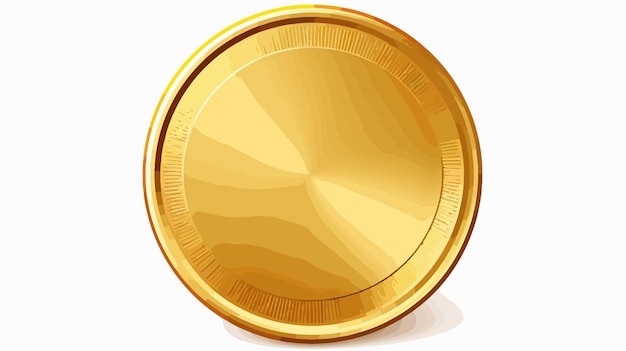 Shiny Gold Coin Vector Illustration Isolated on Transparent Background