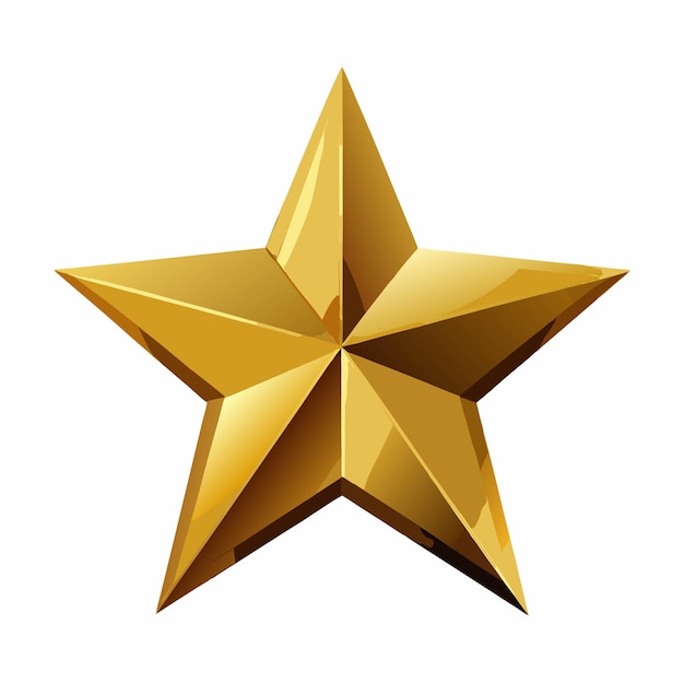 Vector a shiny gold fivepointed star with a threedimensional appearance