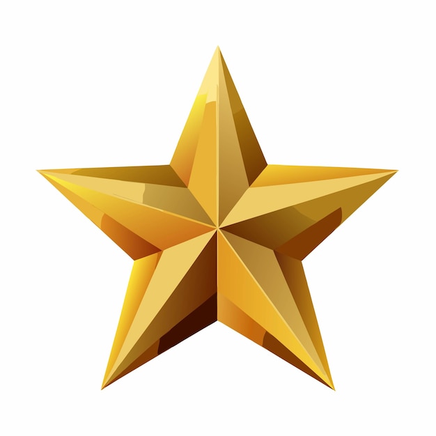 Vector a shiny gold fivepointed star with a threedimensional appearance