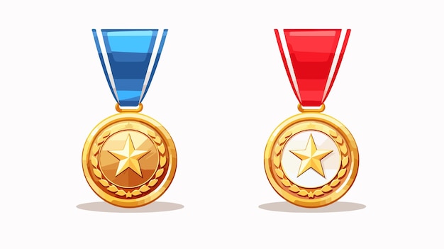 Vector shiny gold silver and bronze trophy cups illustration