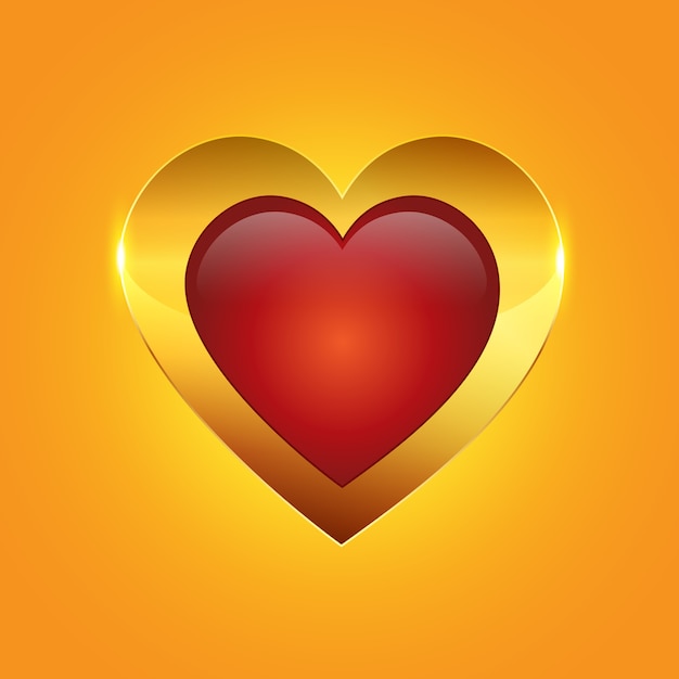 shiny golden heart