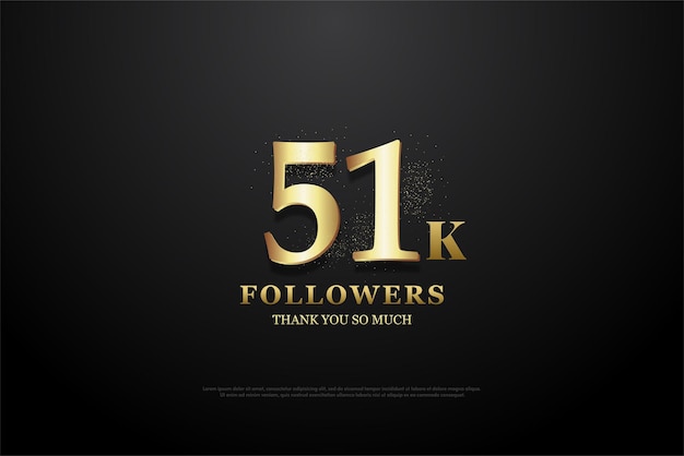 shiny golden number at 51k followers celebration.