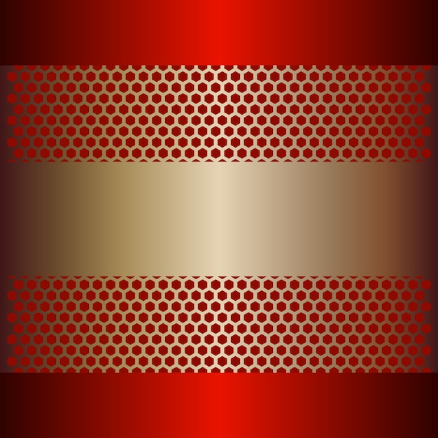 Shiny Golden And Red Metal Background