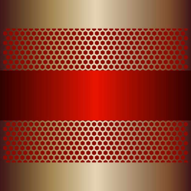 Shiny Golden And Red Metal Background