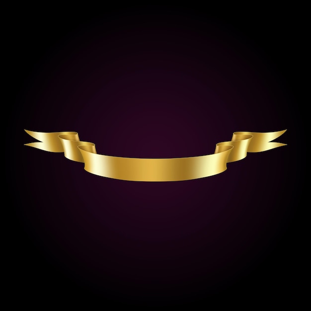 Shiny golden ribbon realistic vector illustration design