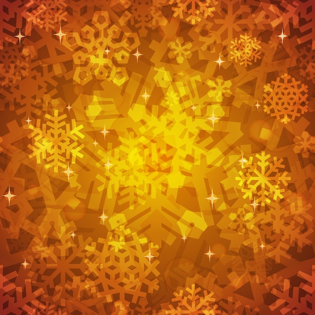 Shiny Golden Snowflakes Seamless Pattern for Christmas Desing