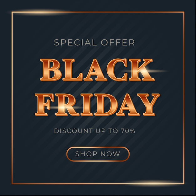 Shiny Gradient Gold Font  for Black Friday Sale Banner