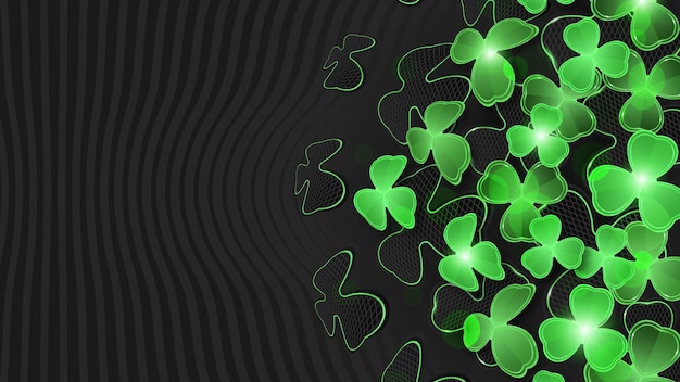 Shiny Green Cloverleaf Background