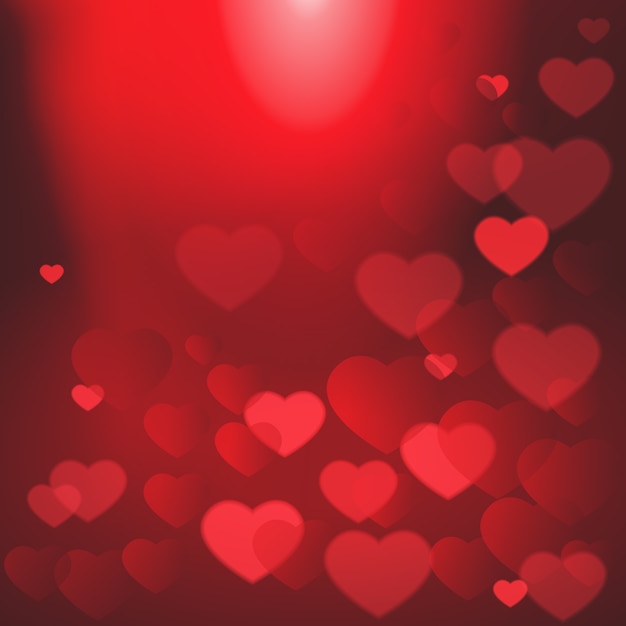 Shiny Hearts Bokeh Valentine Day Background Template Poster