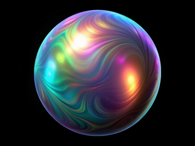 Vector shiny holographic sphere