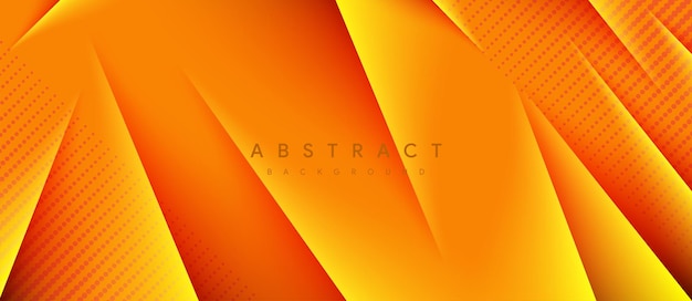 Shiny lights yellow abstract geometric shape with scratches effect orange banner design