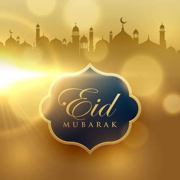 Shiny luxury eid mubarak vector design