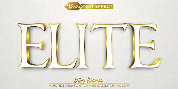 Vector shiny luxury elite vector fully editable smart object text effect