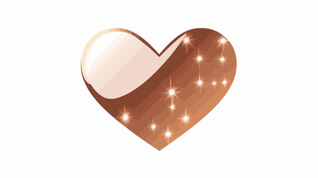 Vector shiny metallic heart illustration in flat vector design