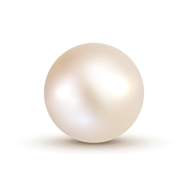 shiny natural White Pearl ball.  accessory beauty decoration. Fashion jewel symbol.