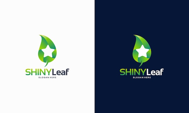 Shiny Nature logo, Shiny Leaf logo, Shiny Farm logo, Nature Star symbol template vector illustration