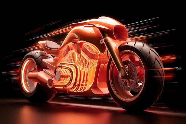 a shiny orange motorcycle with a red background and the word quot the word quot on the side