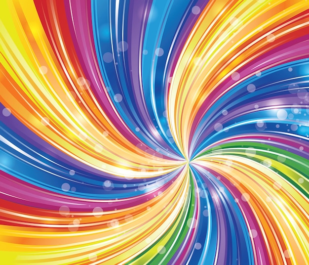 Shiny rainbow swirl vector background