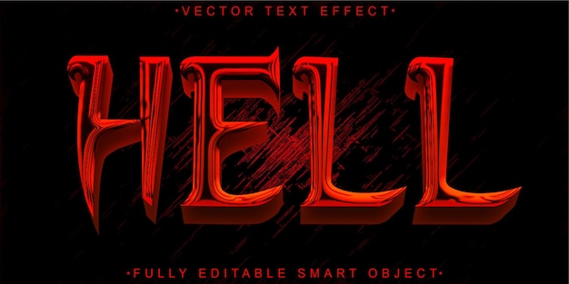 Shiny Red Hell Horror Vector Fully Editable Smart Object Text Effect