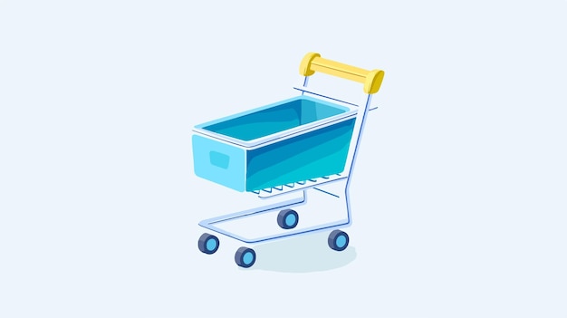 Vector shiny shopping cart trolley vector illustration