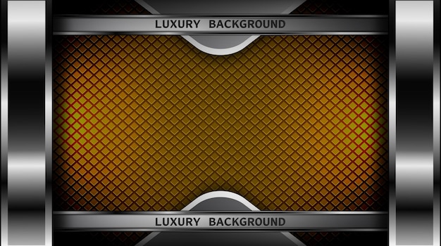 shiny silver background, frame design and texture pattern, with orange neon lights