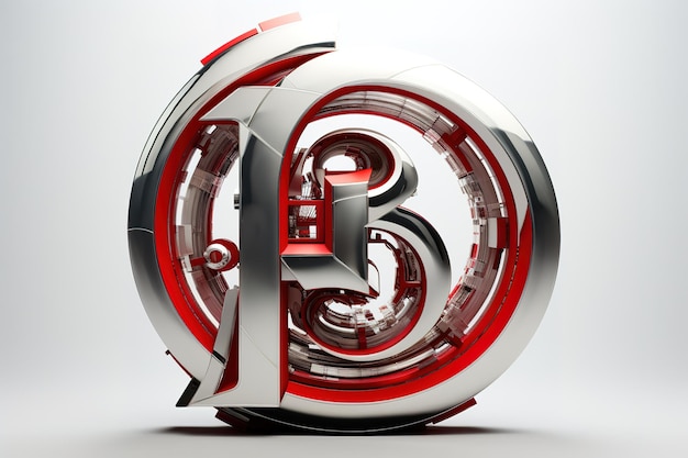 Vector a shiny silver letter b is in a silver metal object