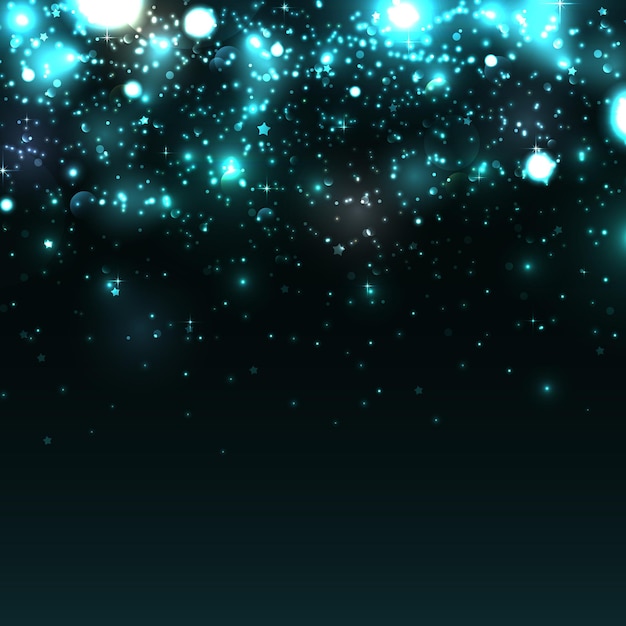 Shiny sparkles on black background Vector illustration