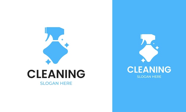 Shiny spray bottle logo design