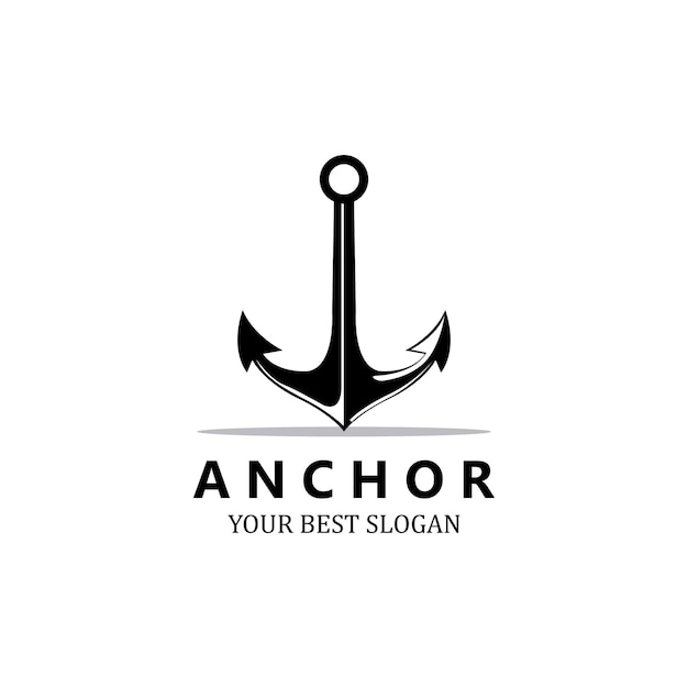 Ship anchor logo icon vector port retro design illustration