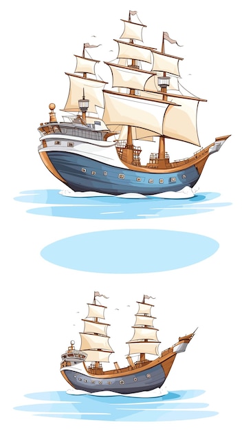 Ship drawing cartoon artwork vector