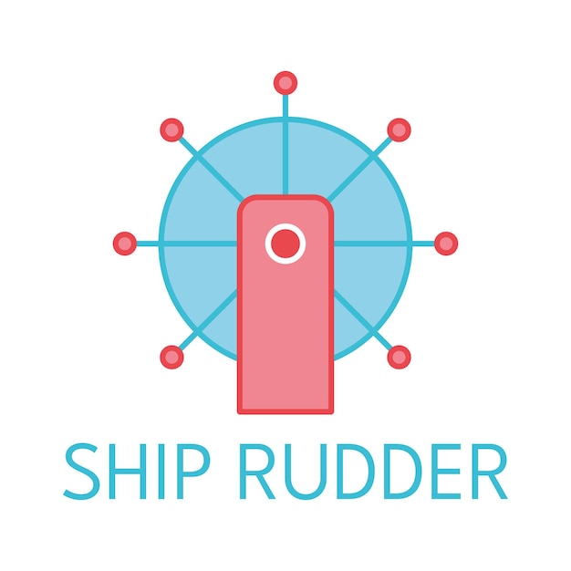 Ship rudder color icon logo style