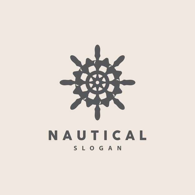 Ship Steering Logo Steering Wheel Boat Ship Yacht Compass Elegant Minimalist Design Ocean Sailing