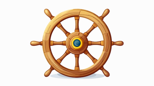 Vector ship steering wheel icon vector illustration