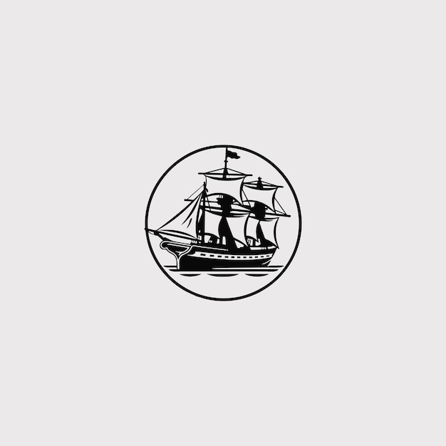 Ship Vector Illustration Pirate boat sailboat Ship Shipping Transportation by sea