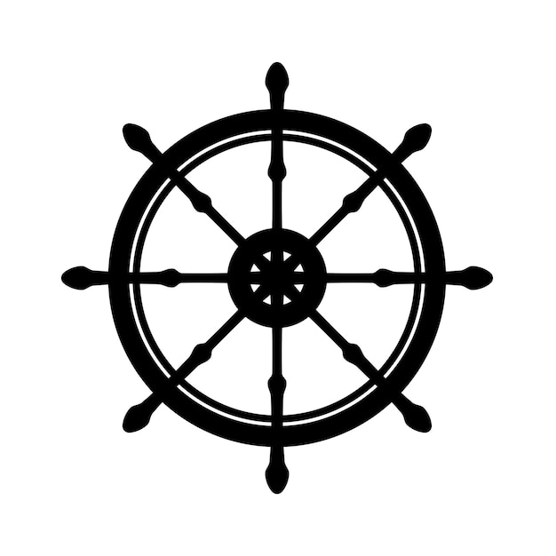 ship wheel logo icon nautical vector